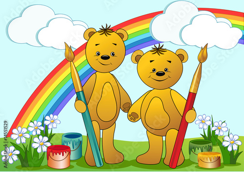 Cartoon funny bears.