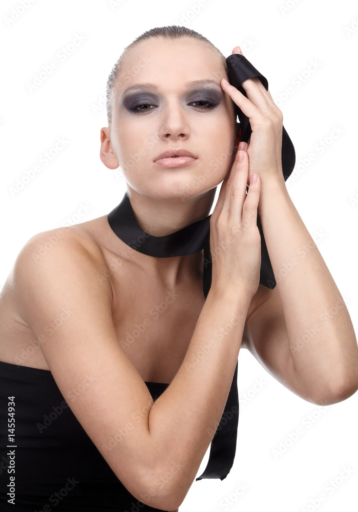 Obraz premium model with cloth riband