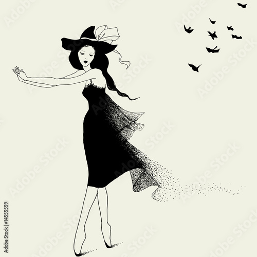 black and white illustration