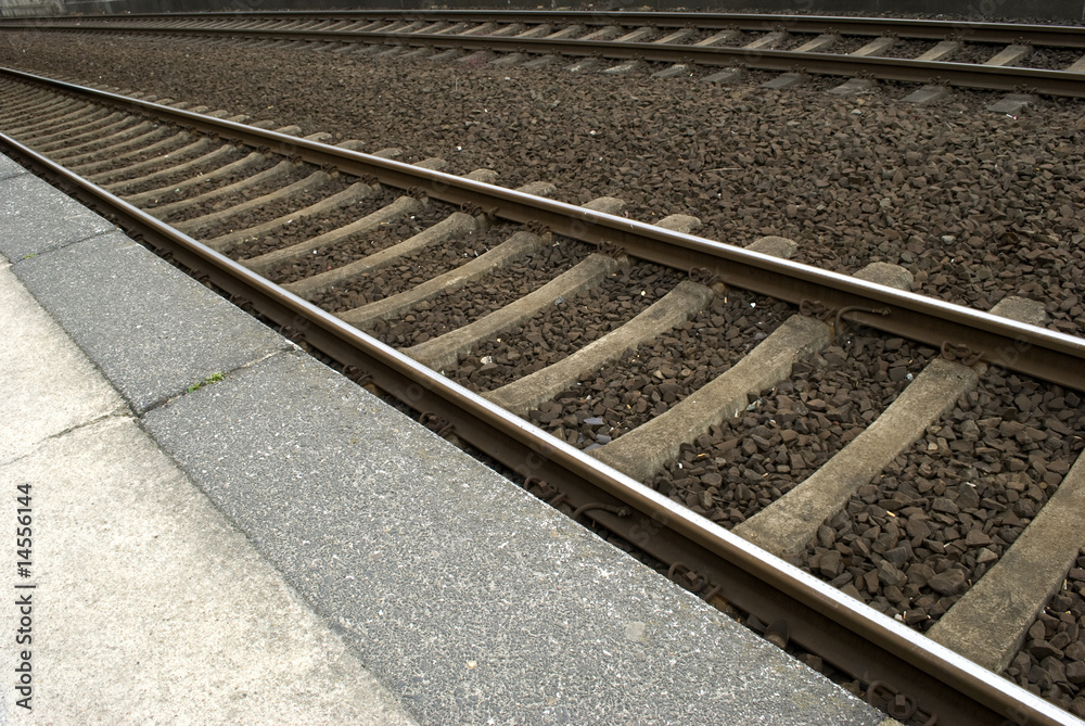 Railway lines at a train station Railway lines at a train station