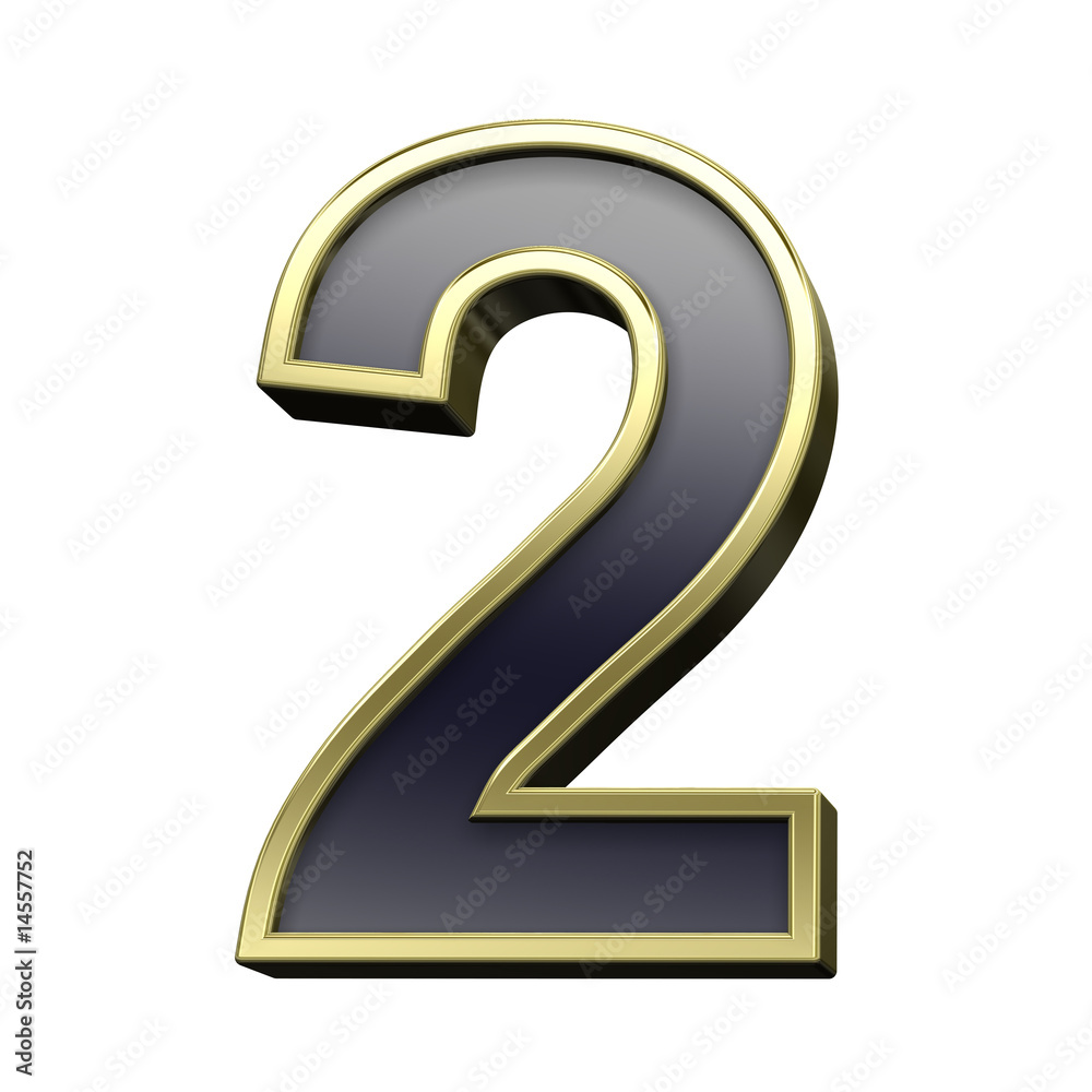 One digit from black with gold shiny frame alphabet set One digit from black with gold shiny frame alphabet set