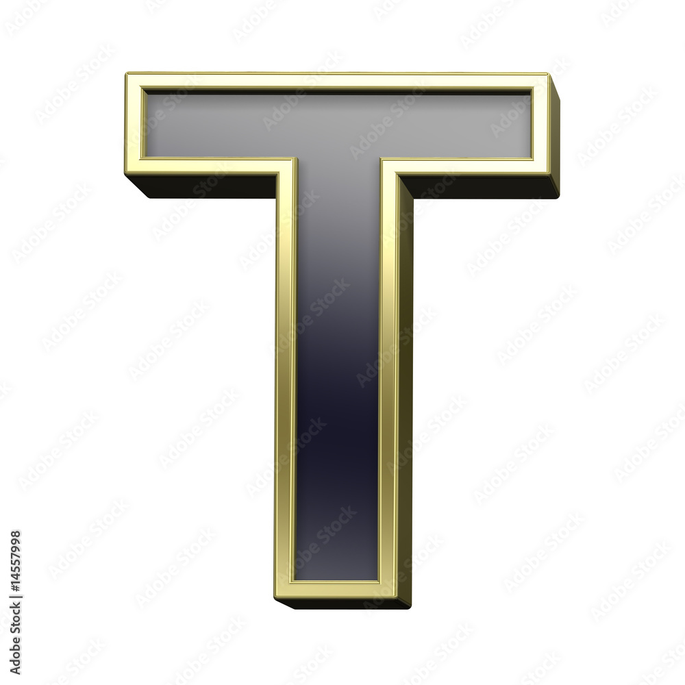 One letter from black with gold shiny frame alphabet set One letter from black with gold shiny frame alphabet set