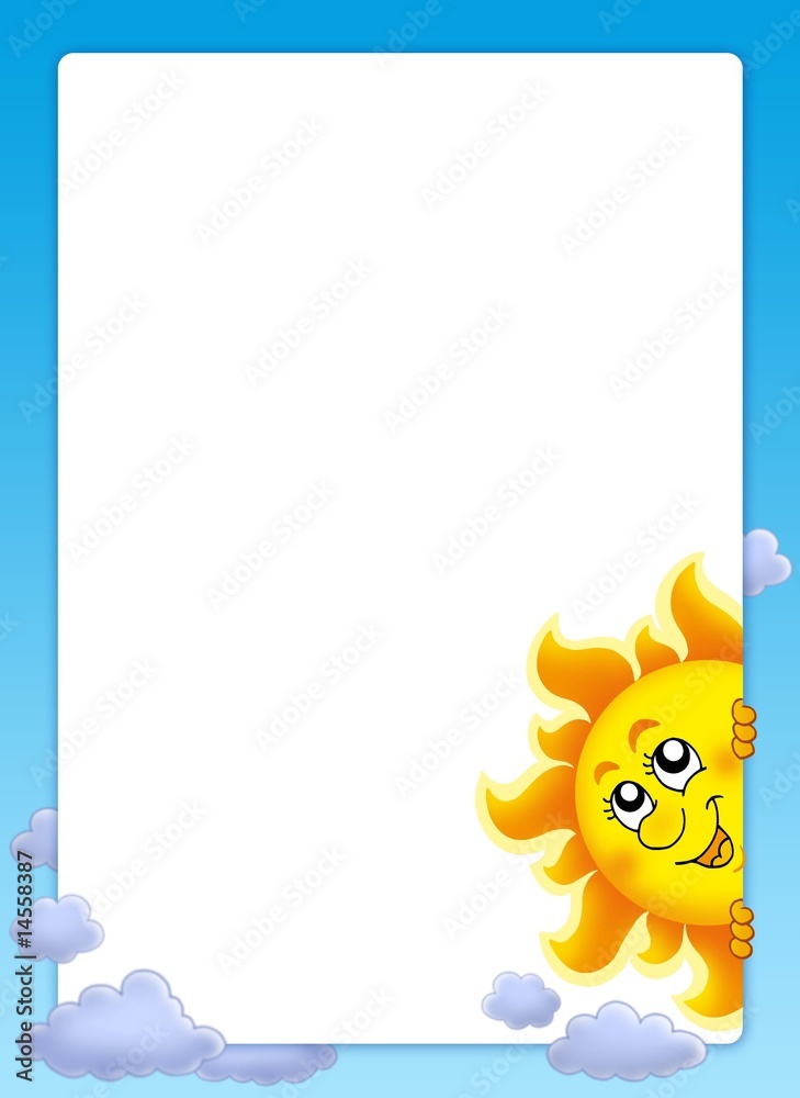 Fototapeta premium Frame with lurking Sun