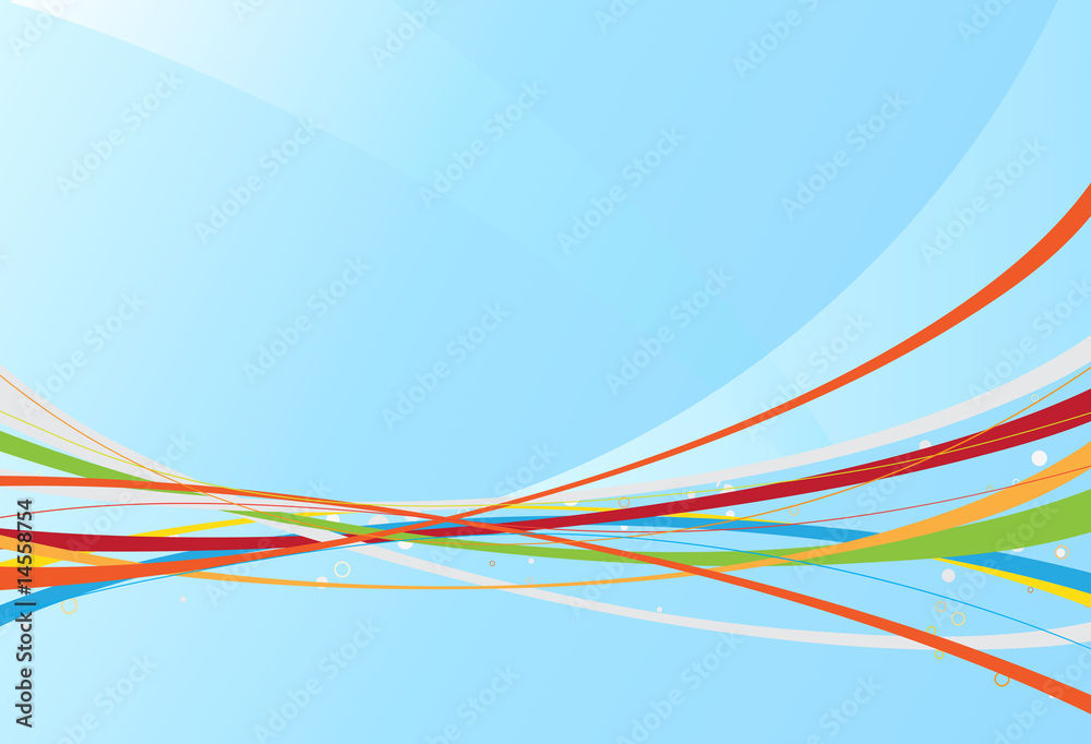 Obraz premium blue abstract background made of colorful curved lines