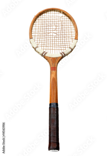 Vintage tennis Racket with broken strings