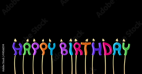 happy birthday dancing letters balck background