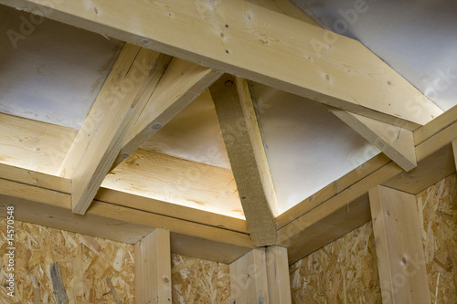 part of a wood house construction