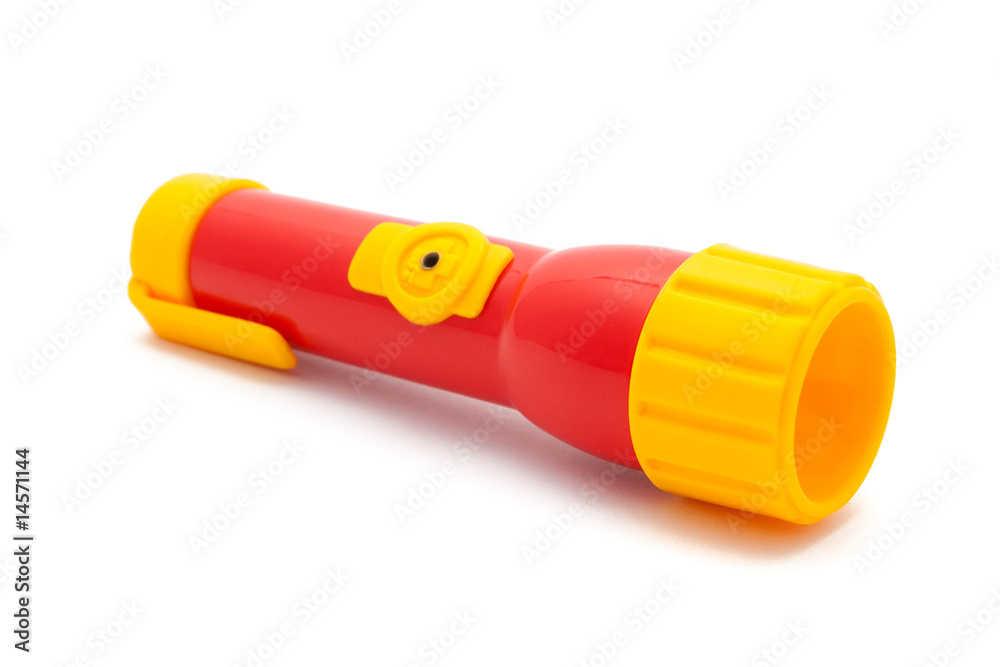 Red flashlight isolated on white Red flashlight isolated on white