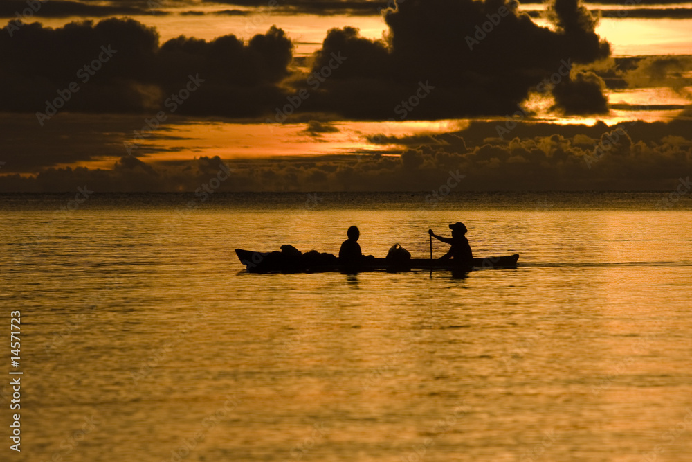 Fishermen at dusk