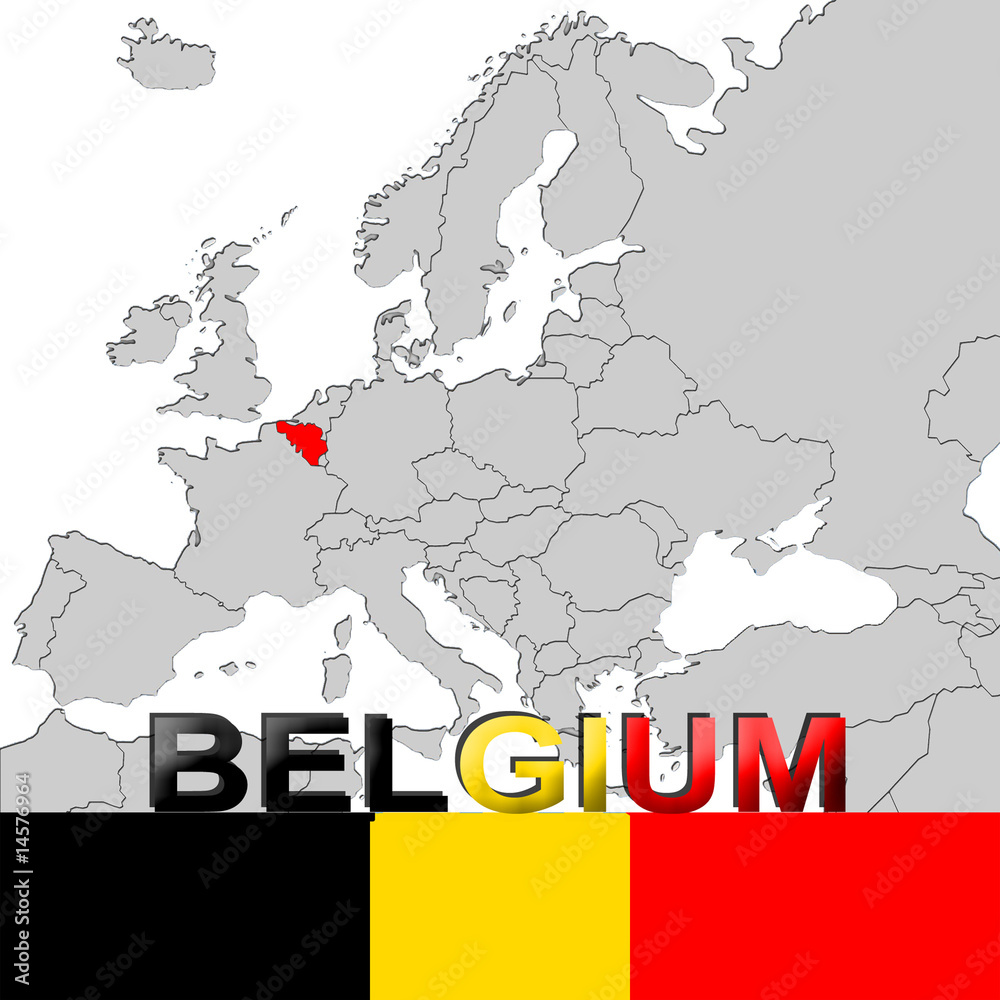 BELGIUM MAP AND FLAG