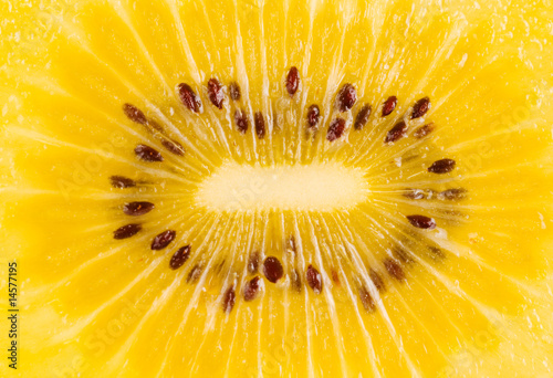 Inside of golden kiwi fruit