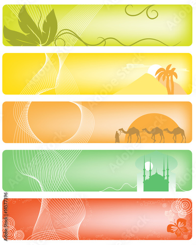 Set of Five orient banners