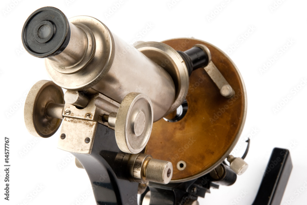Old microscope closeup