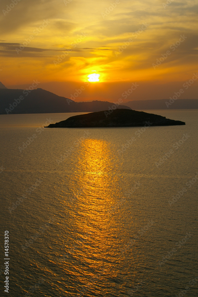 Sunset over Souda Bay, Crete, Greece