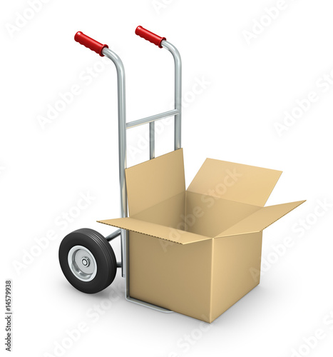 Hand truck with open box