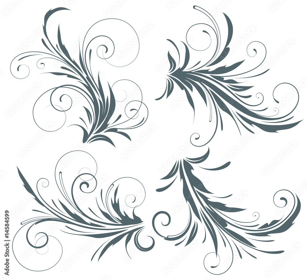 swirling flourishes decorative floral elements swirling flourishes decorative floral elements