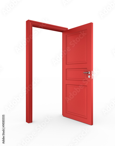 Open red door