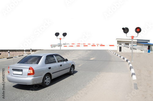 Obraz na plátně level crossing and the car