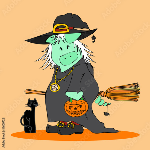 Halloween Witch pig
