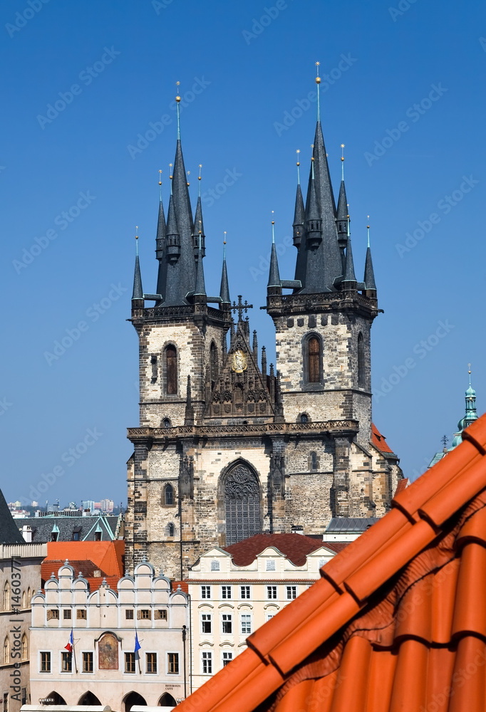 Tyn Cathedral on Prague Town Square, Prague