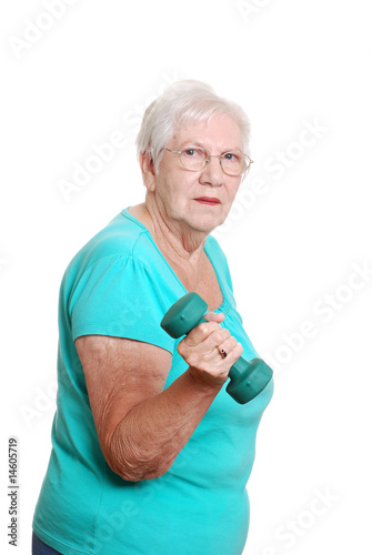 Active Senior woman exercising