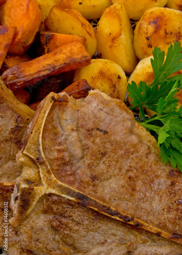 T-Bone Steak with baked vegetables
