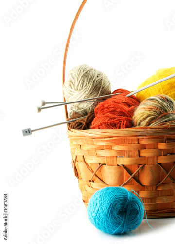 A basket with clewes isolated