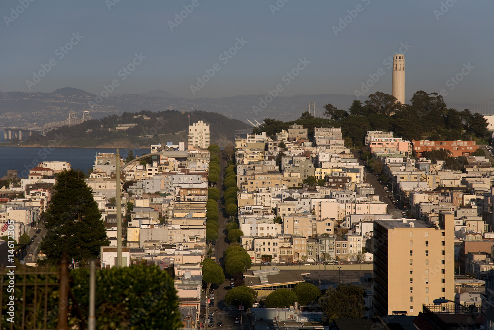 San Francisco, Lombard St. mit Blick zum Telegraph Hill