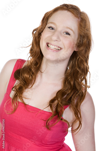 Pretty Red Headed Teenager Smiling photo