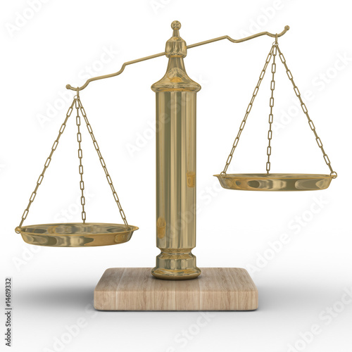 Scales justice on a white b...