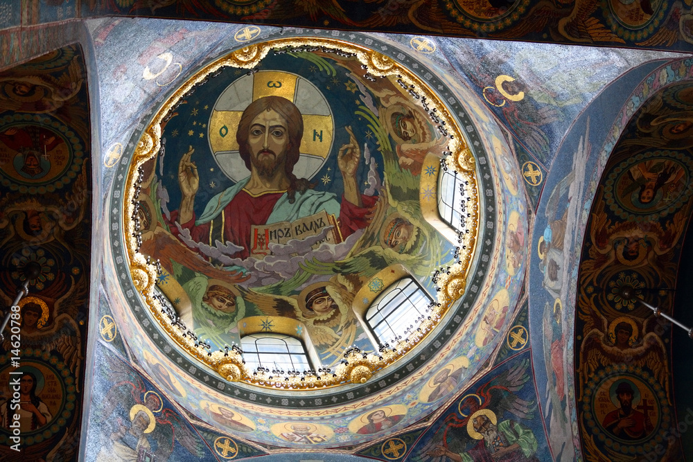 christ fresco in dome cupola
