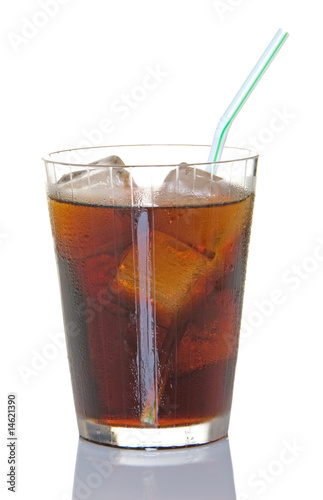 Cola On Ice WIth Straw