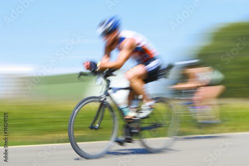Racing bicycles, motion blur