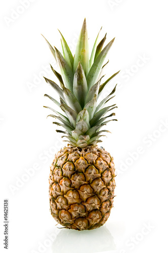 Ripe and fresh pineapple isolated on white background