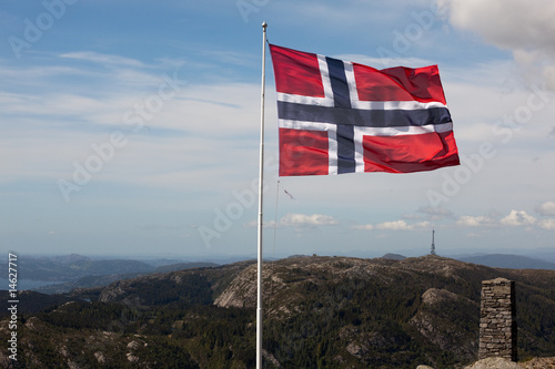Flag on top of Ulriken