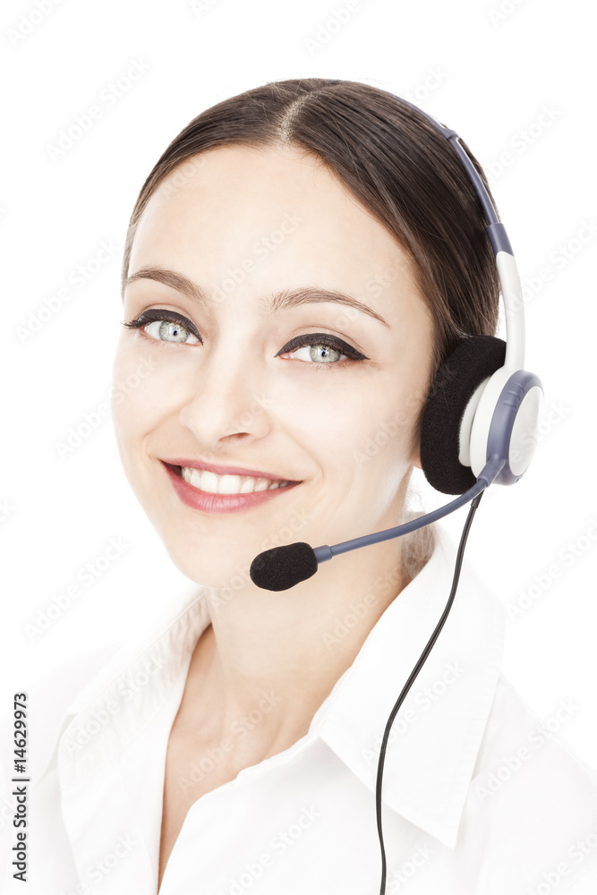 Young smiling operator Young smiling operator