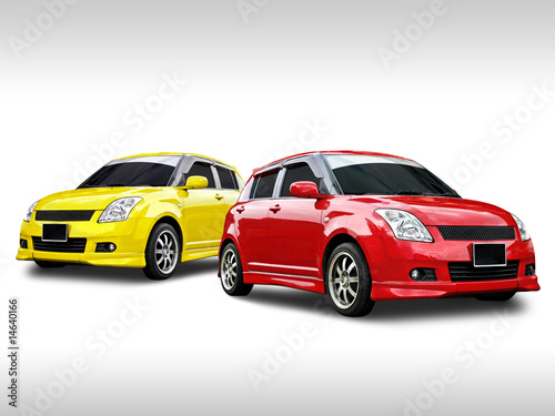 two car on white background