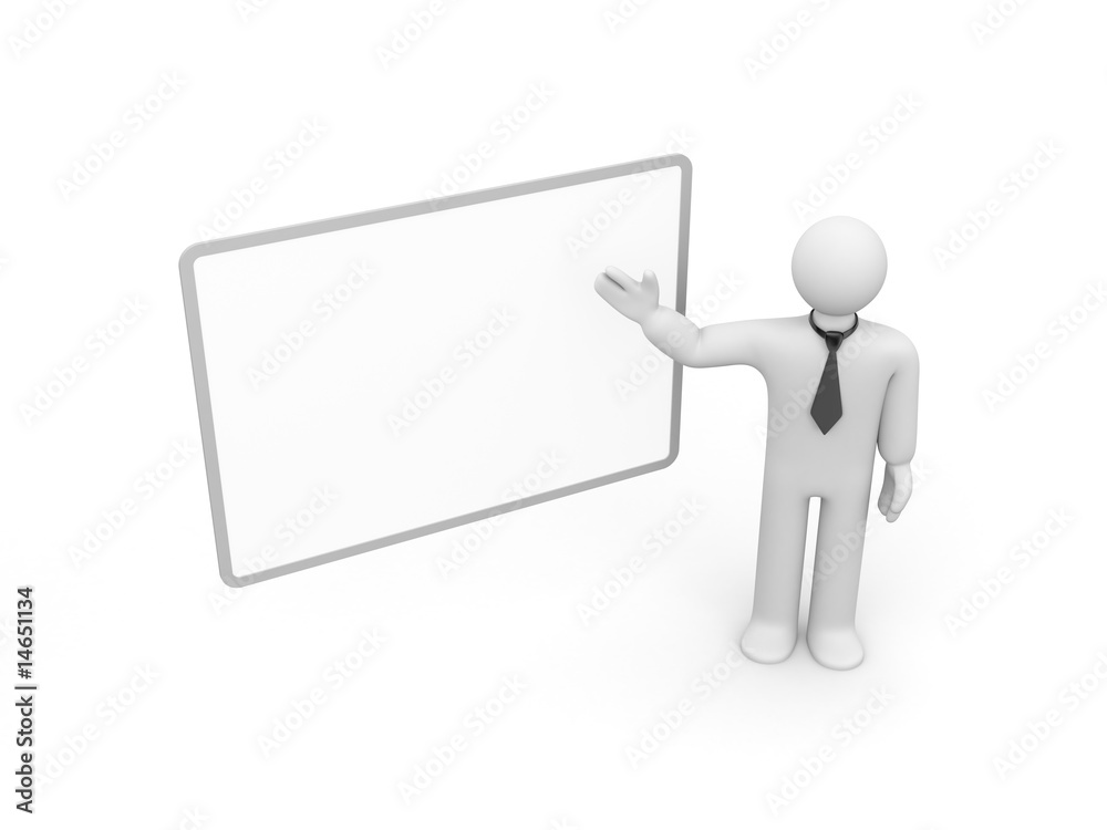Person and blank billboard (add you text or design) Person and blank billboard (add you text or design)