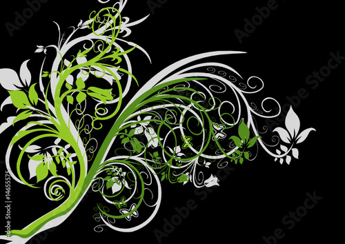 Blumen und Ornament als Entwurf
