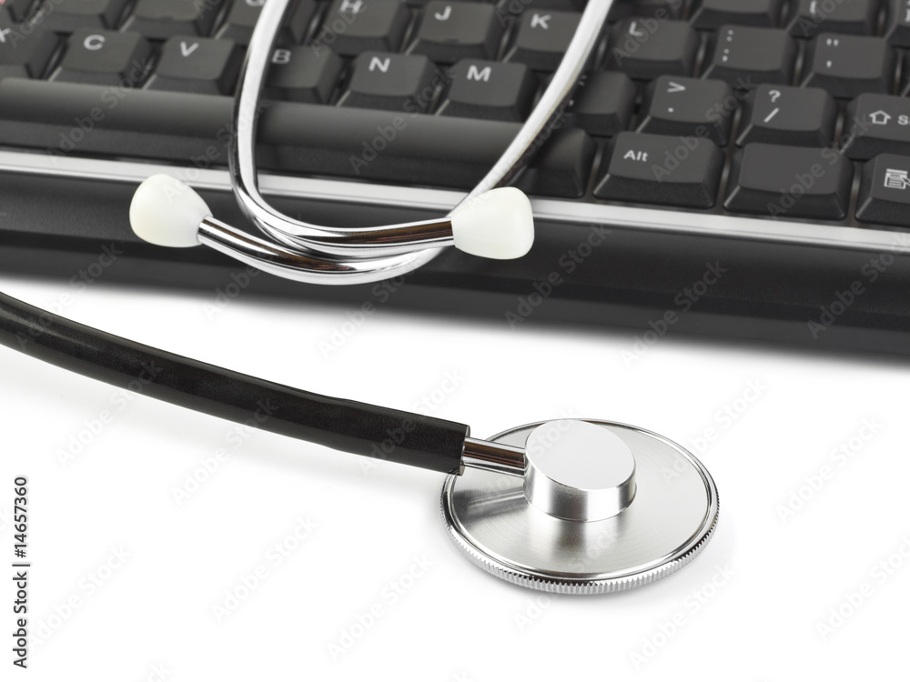 Stethoscope and computer keyboard Stethoscope and computer keyboard
