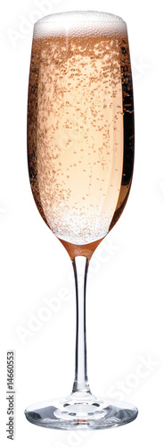 Glass of pink champagne