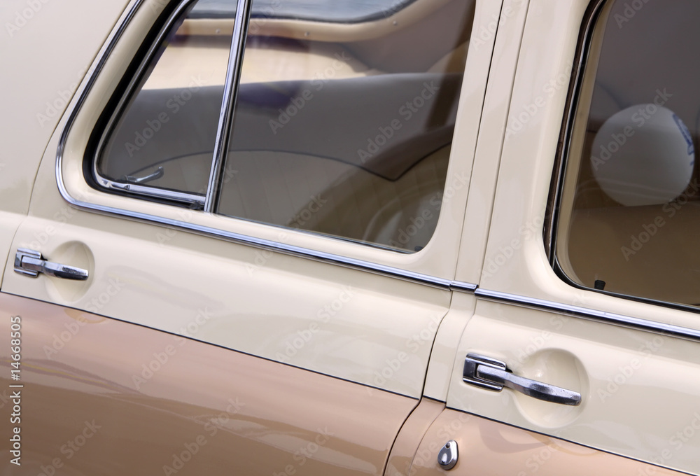 Luxurious retro design of car doors
