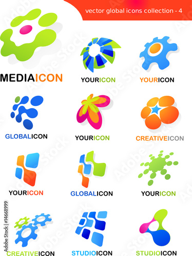 collection of abstract logos and icons