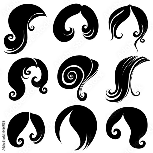 Set of hair symbols