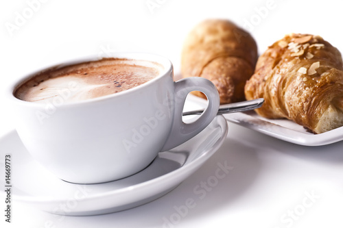 Fototapeta Naklejka Na Ścianę i Meble -  Cappuchino With Croissant