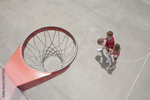 Kids playing basketball