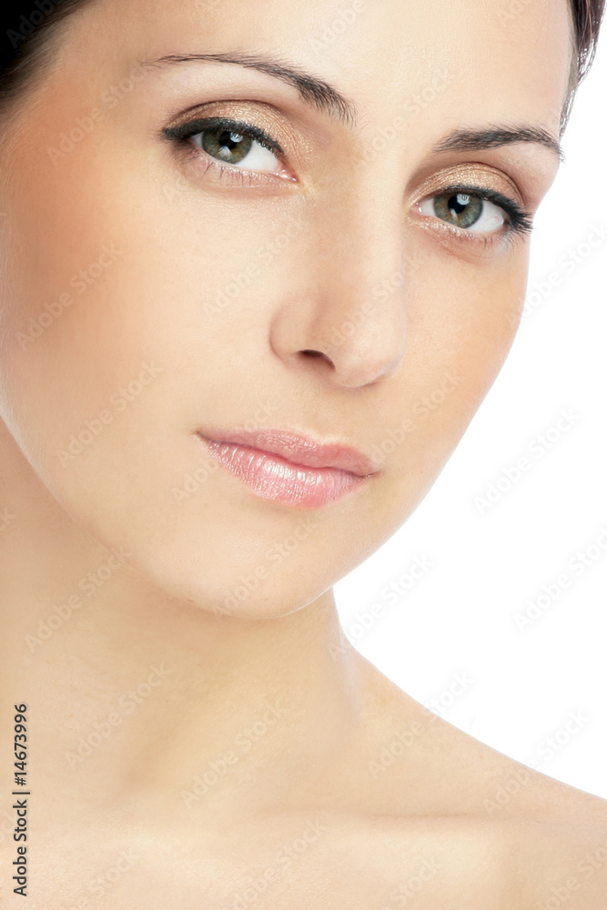 Portrait of attractive young woman isolated on white background Portrait of attractive young woman isolated on white background