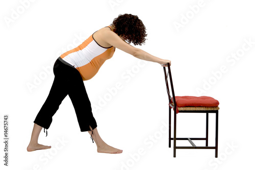 young woman excercising yoga balance