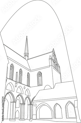 Kloster Chorin - Zeichnung vom Kreuzgang