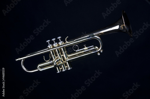 Gold Trumpet Isolated on Black